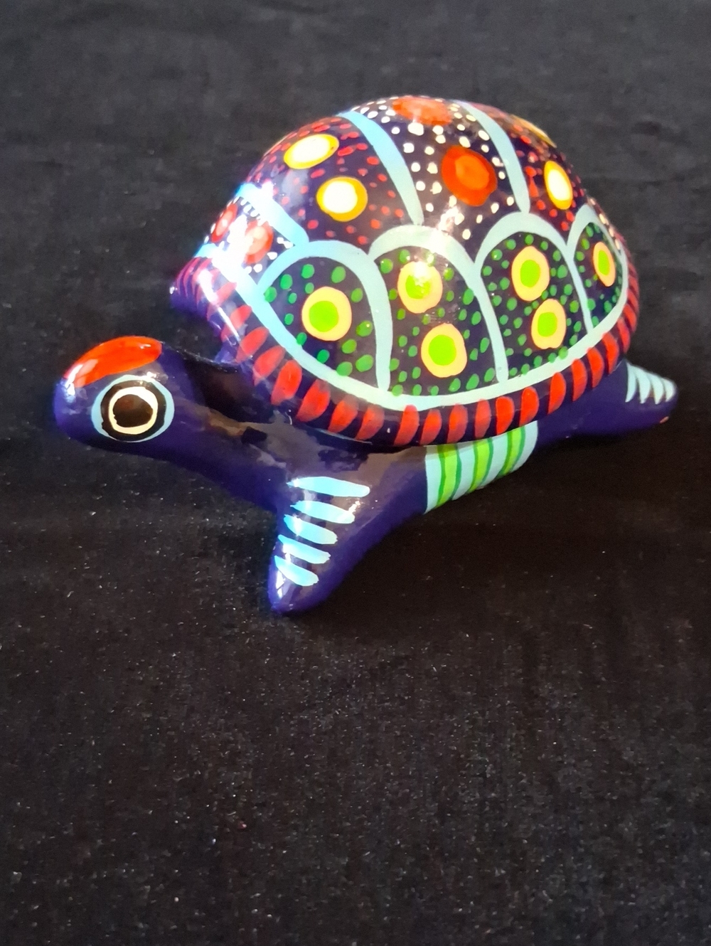 Talavera-style Mexican Folk Art Turtle trinket box